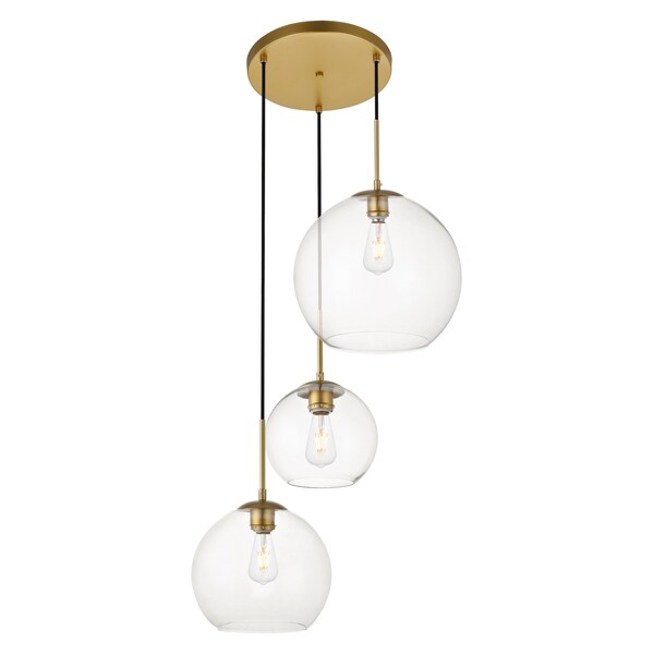 Baxter 11.8 Inch 3-Light Pendant With Clear Glass